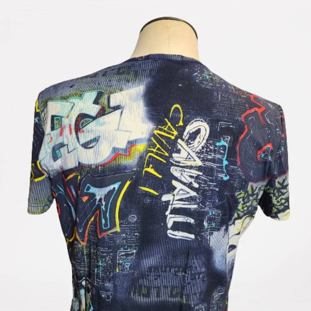 Robert Cavalli Paint Monogram-Print T-shirt - Picture 10 of 14
